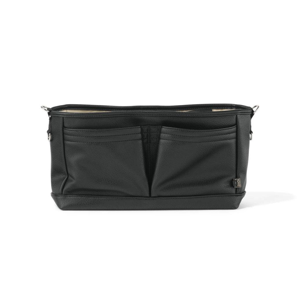 OiOi Signature Pram Caddy - Black Dimple Vegan Leather