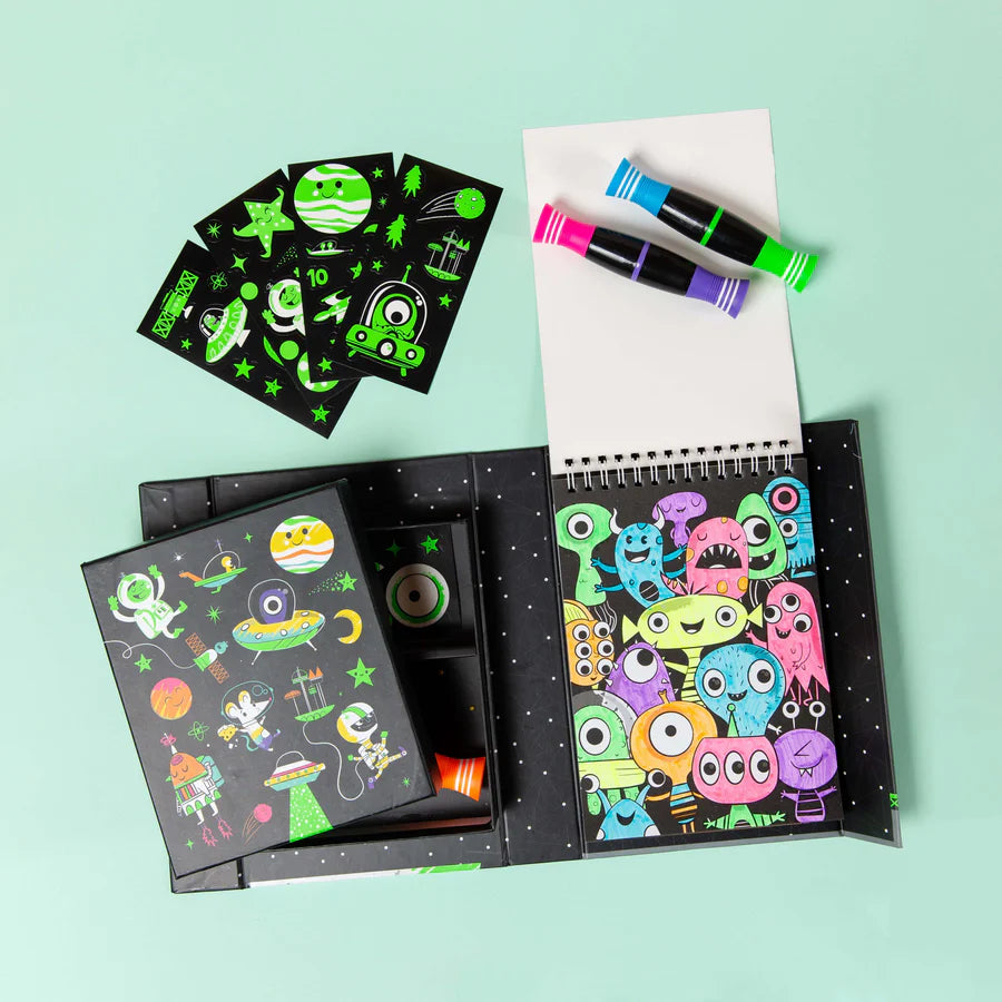 Tiger Tribe Neon Colouring Set - Outer Space