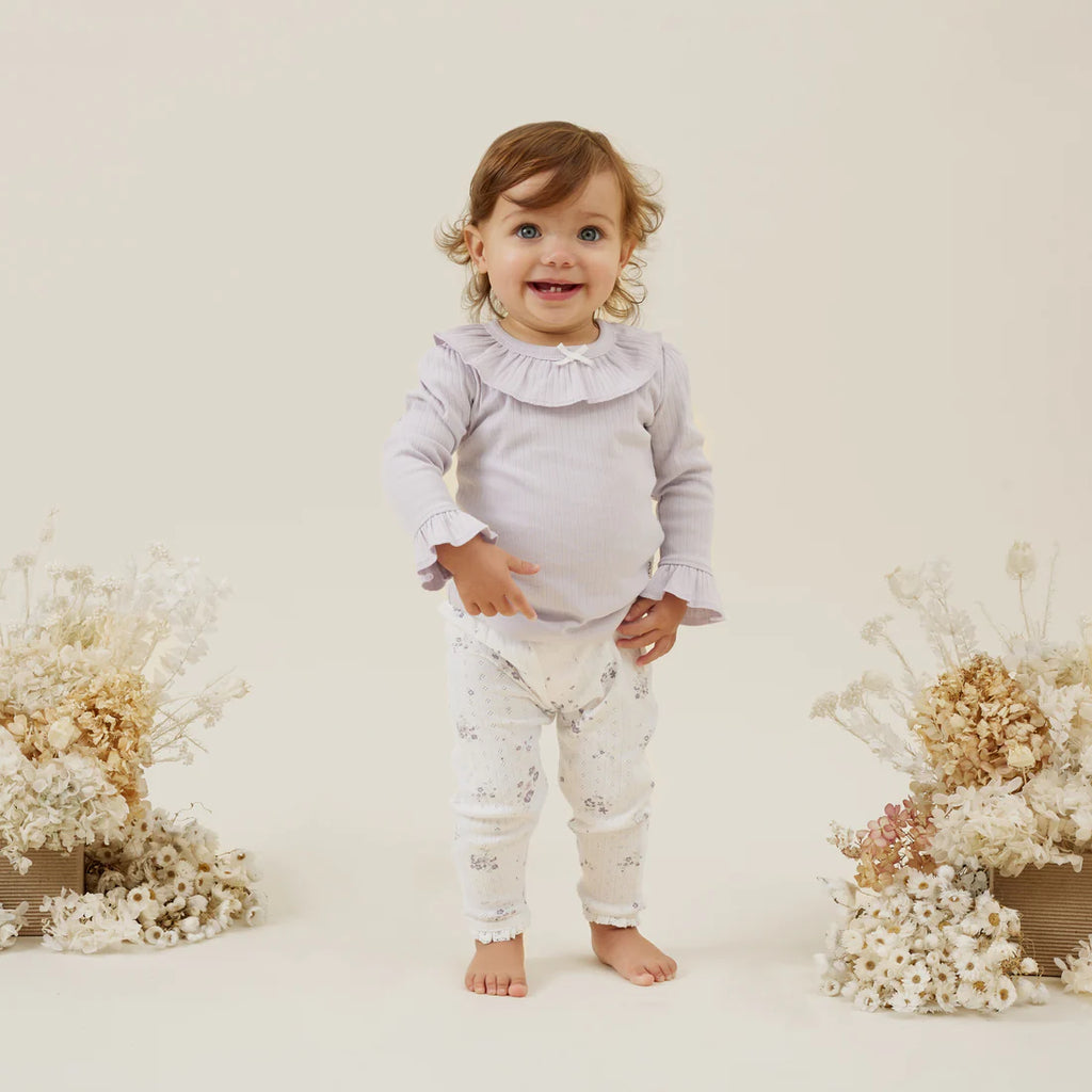 Aster & Oak Grace Floral Leggings - White