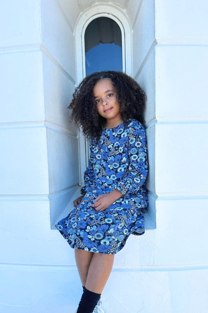 Milky Indigo Tiered Dress