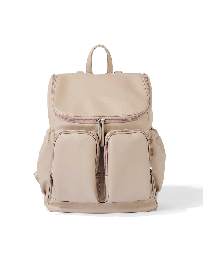 OiOi Faux Leather Backpack - Oat Dimple