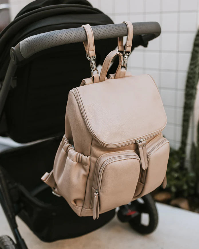 OiOi Faux Leather Backpack - Oat Dimple