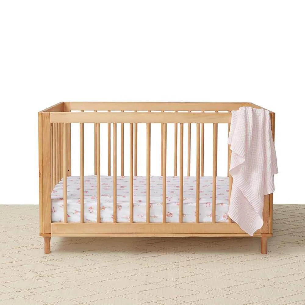 Snuggle Hunny Diamond Knit Organic Baby Blanket - Blush Pink