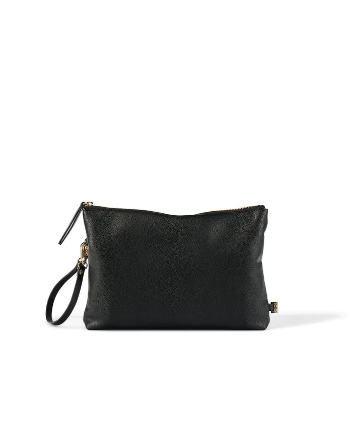 OiOi Faux Leather Nappy Changing Pouch - Black