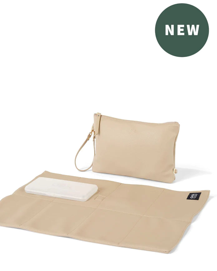 OiOi Faux Leather Nappy Changing Pouch - Oat