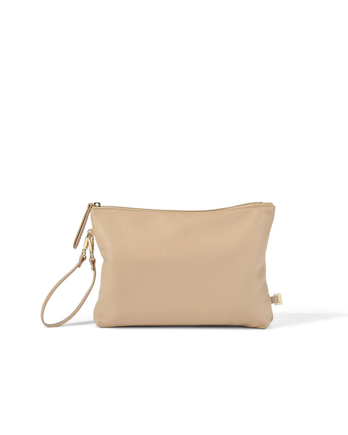 OiOi Faux Leather Nappy Changing Pouch - Oat