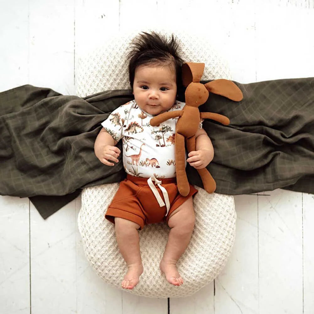 Snuggle Hunny Short Sleeve Organic Bodysuit - Dino