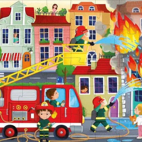 Sassi 3D Puzzle and Book Set - Learn Shapes Firefighters