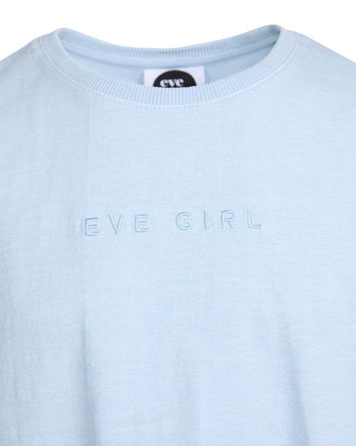 Eve Girl Washed Tee - Light Blue