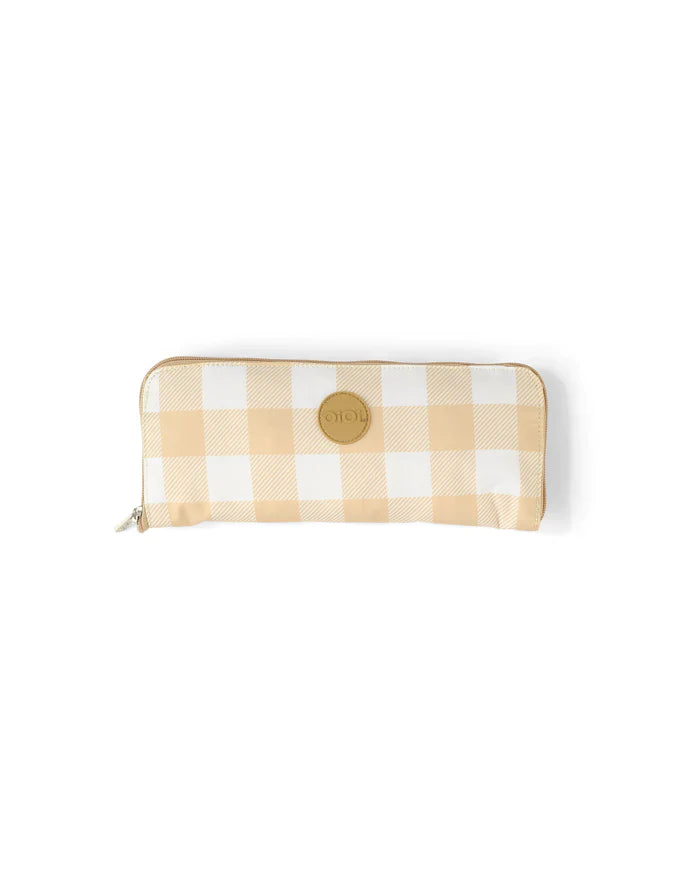 OiOi Fold-Up Tote - Beige Gingham