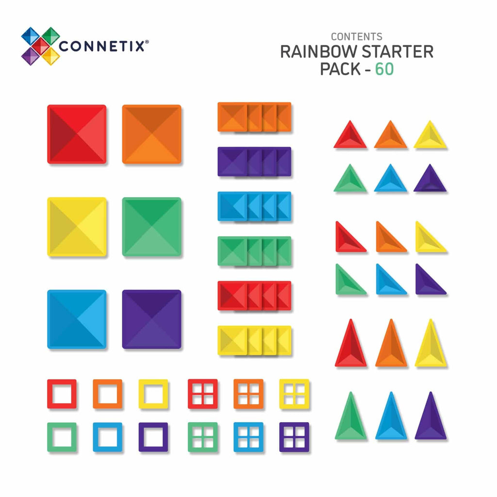 60 pc Rainbow Starter Pack - Connetix