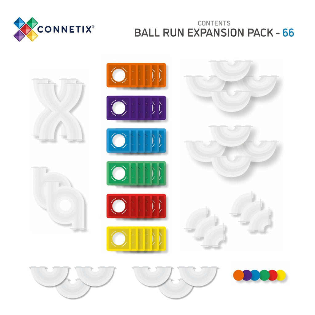 66 pc Rainbow Ball Run Expansion Pack - Connetix