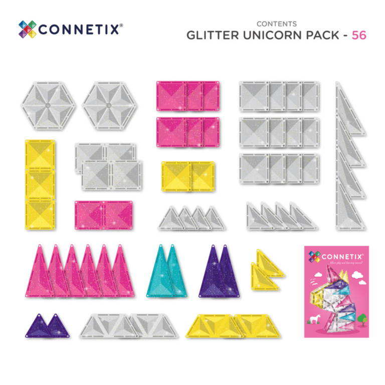 Connetix Glitter Unicorn Pack 56pc