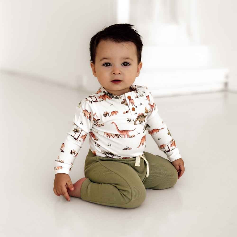 Snuggle Hunny Dino Long Sleeve Organic Bodysuit