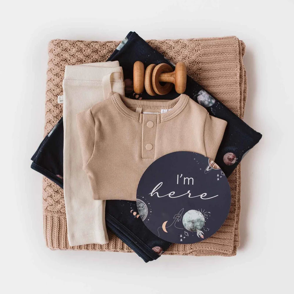 Snuggle Hunny Pebble Long Sleeve Organic Bodysuit