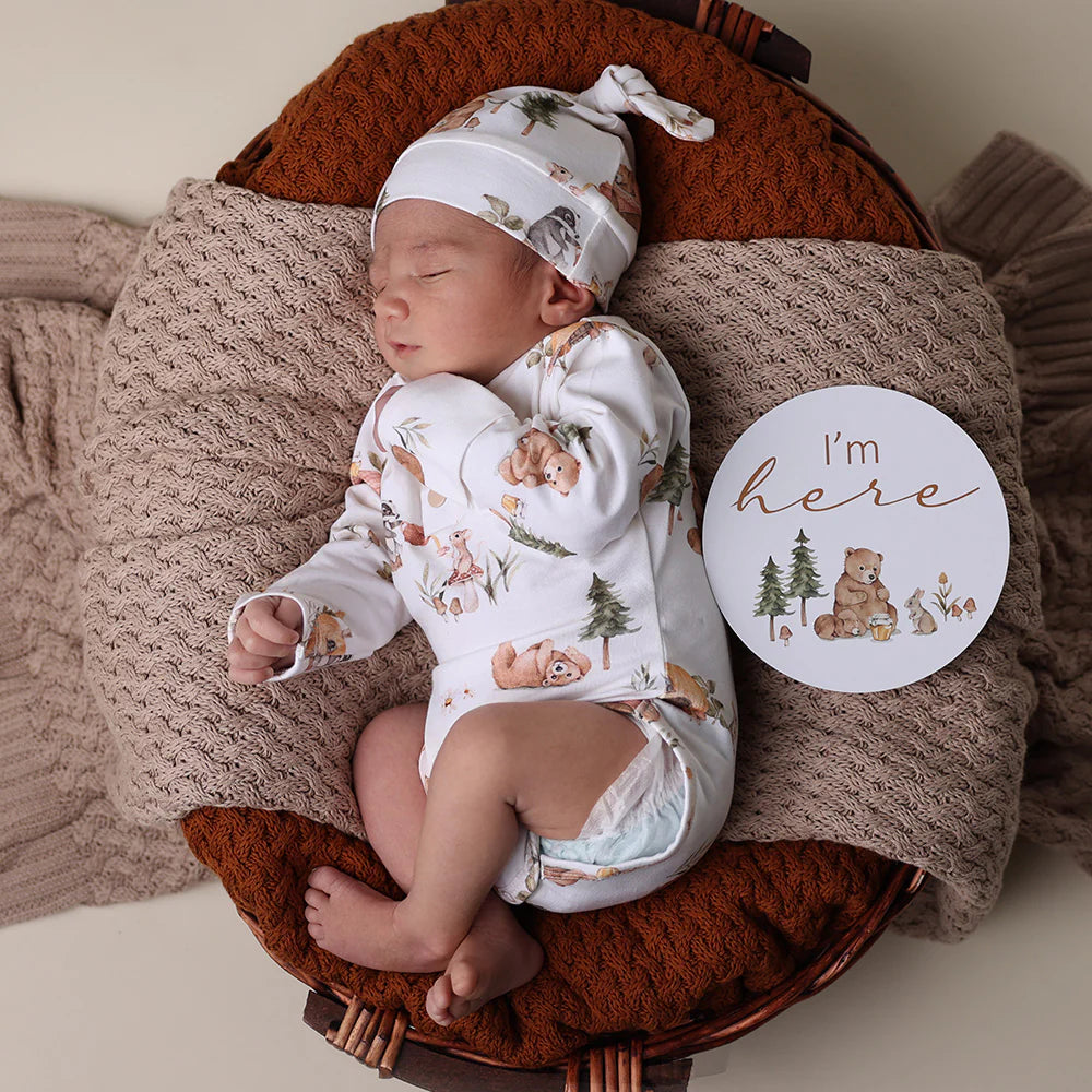 Snuggle Hunny Bears Long Sleeve Organic Bodysuit