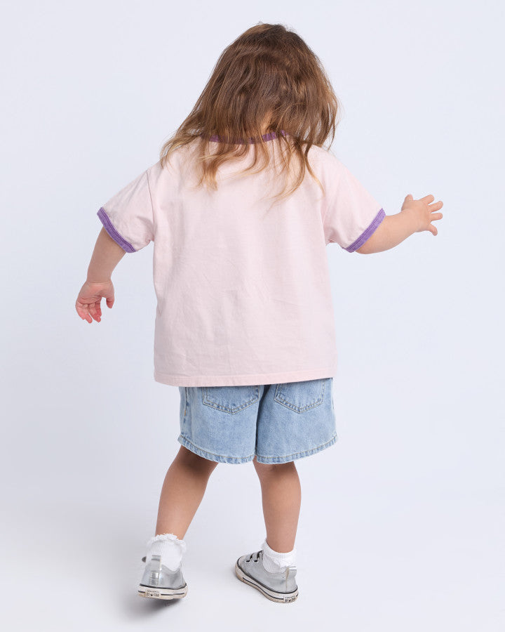 Eve Girl Mermaid Ringer Tee - Pale Pink