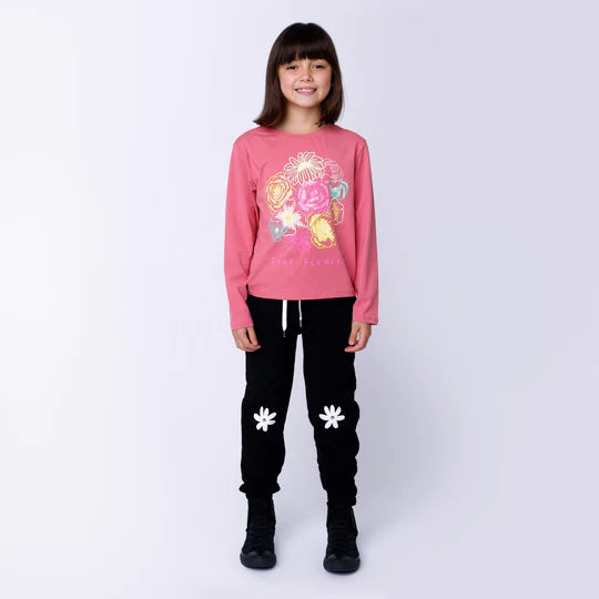 Minti Daisy Furry Trackies - Black