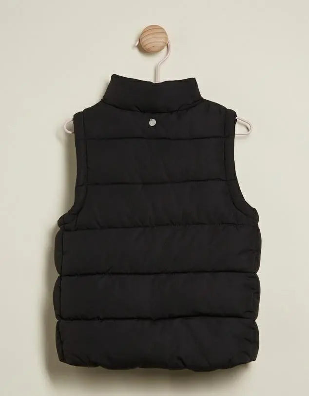 Eve Girl Venice Puffer Gilet - Black 3-7 Years