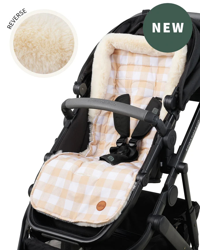 OiOi Fleece Pram Liner - Beige Gingham