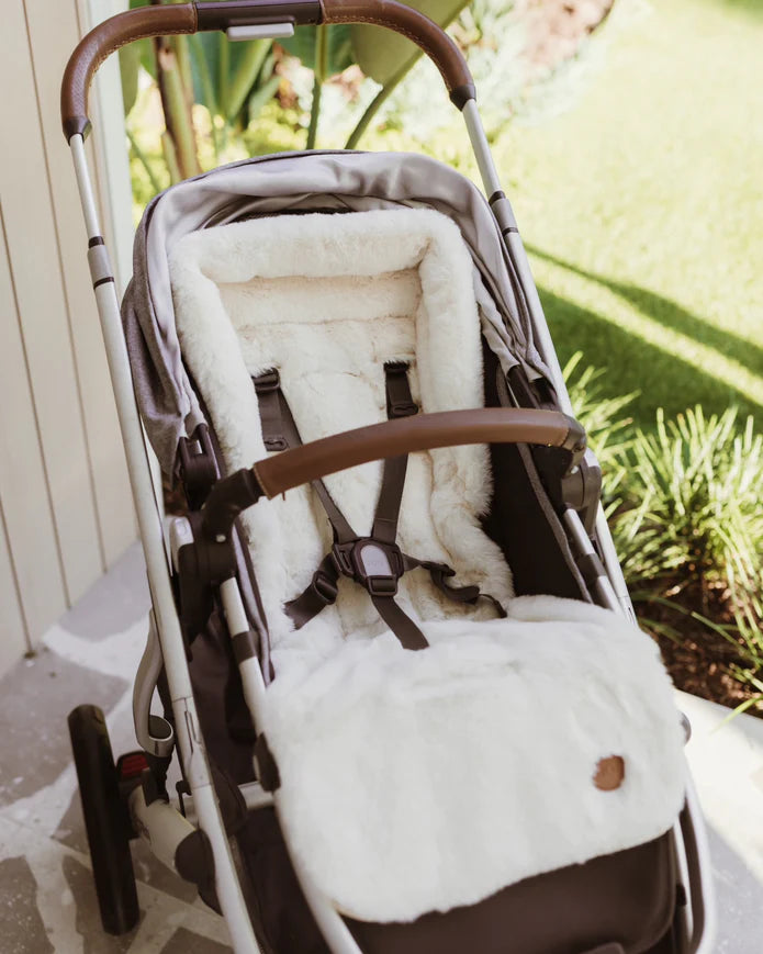 OiOi Fleece Pram Liner - Beige Gingham