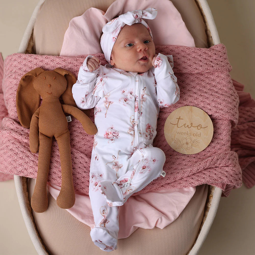 Snuggle Hunny Ballerina Organic Snuggle Sleepsuit Zip Footie with Frill