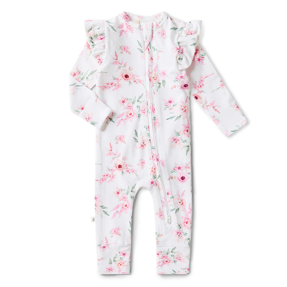 Snuggle Hunny Camille Organic Snugglesuit Convertible Romper with Frill