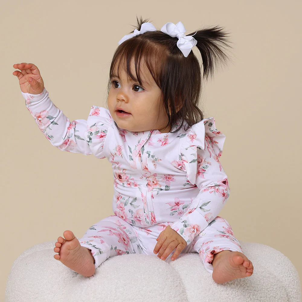 Snuggle Hunny Camille Organic Snugglesuit Convertible Romper with Frill