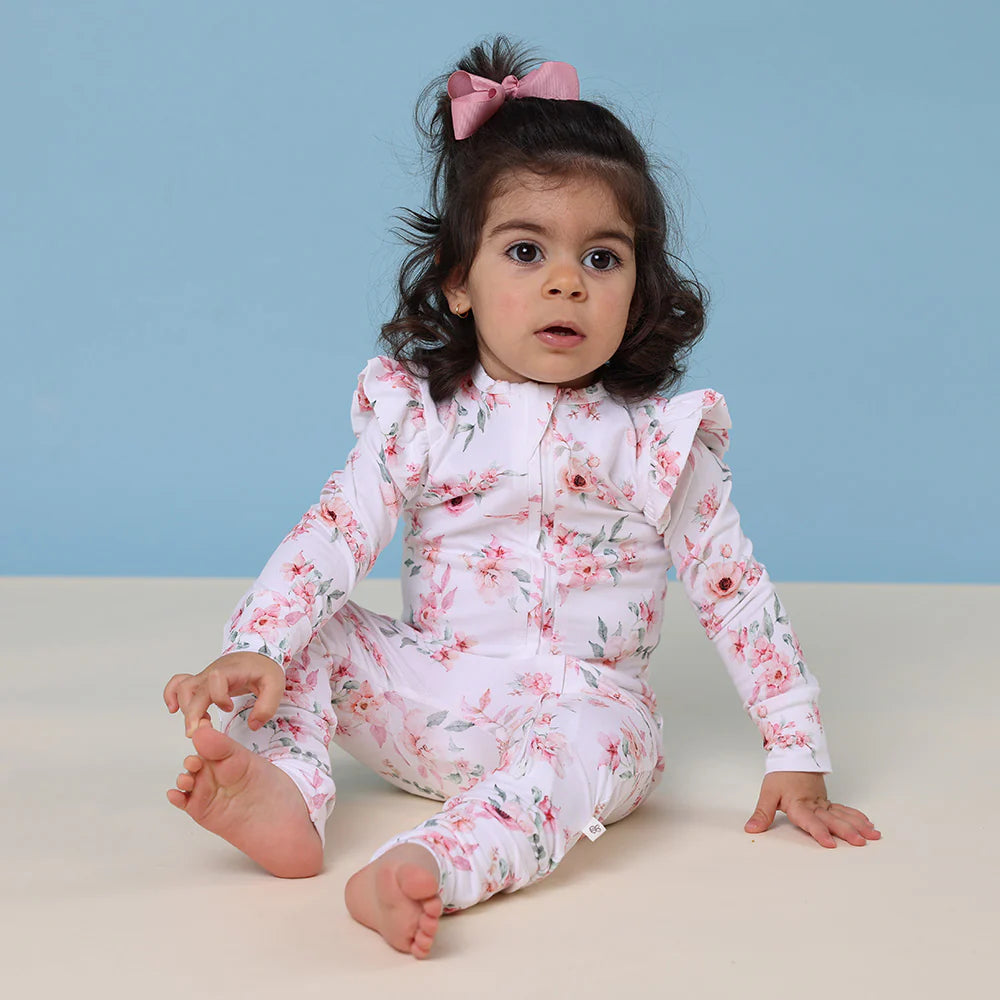 Snuggle Hunny Camille Organic Snugglesuit Convertible Romper with Frill