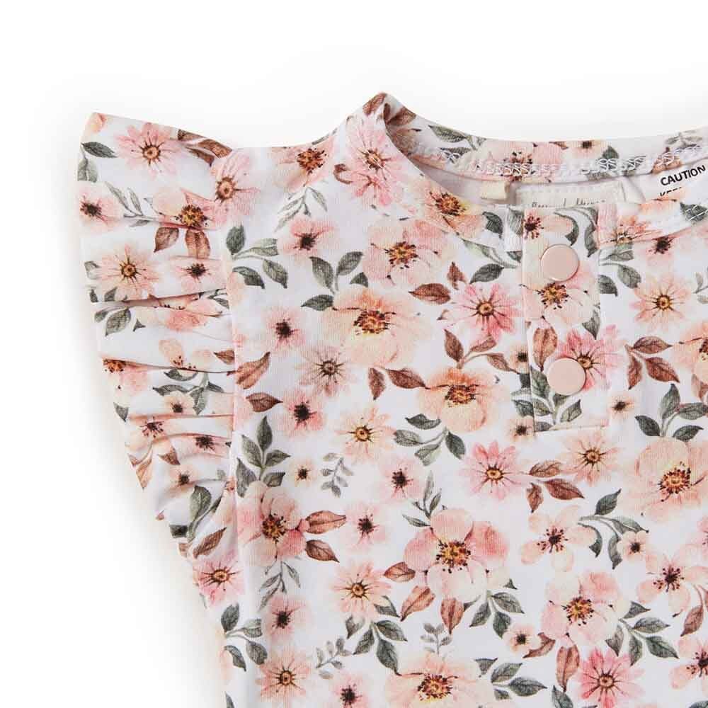 Snuggle Hunny Short Sleeve Organic Bodysuit - Spring Floral