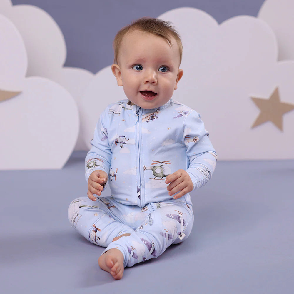 Snuggle Hunny Organic Snugglesuit Convertible Romper - Taking Flight