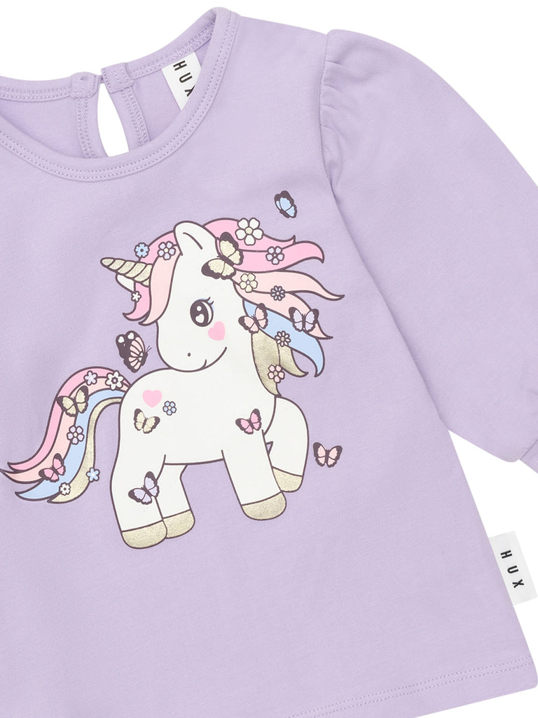 Huxbaby Butterfly Unicorn Puff Sleeve Top