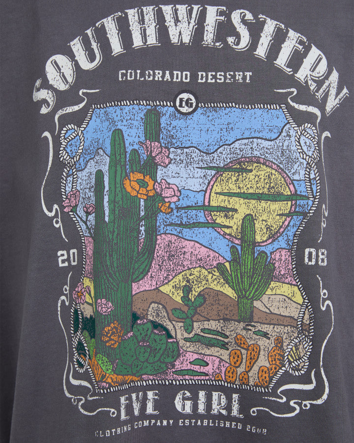 Eve Girl Vintage Desert Tee - Charcoal
