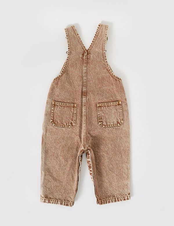 Goldie + Ace Austin Vintage Washed Denim Overalls - Brown