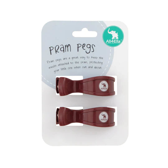 All4Ella 2 Pack Pegs - Burgundy