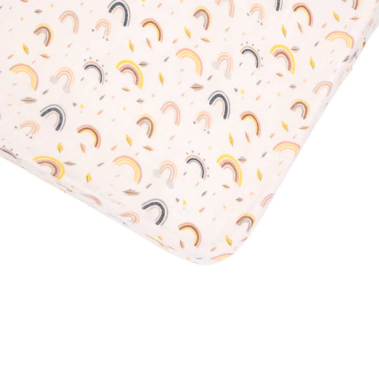 All4Ella Cot Sheet Bamboo Cotton - Rainbows