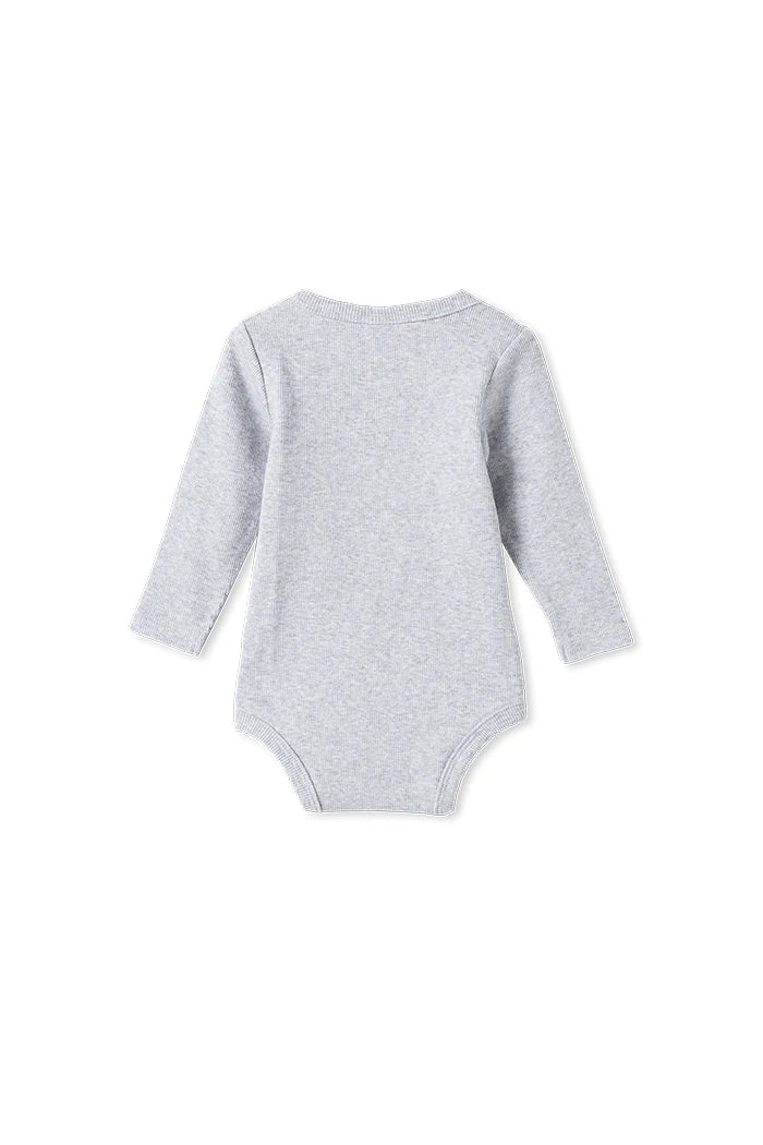 Milky Rib Bubbysuit - Silver Marle