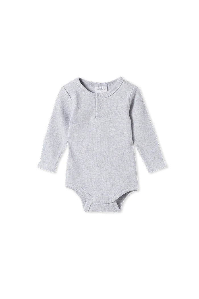 Milky Rib Bubbysuit - Silver Marle