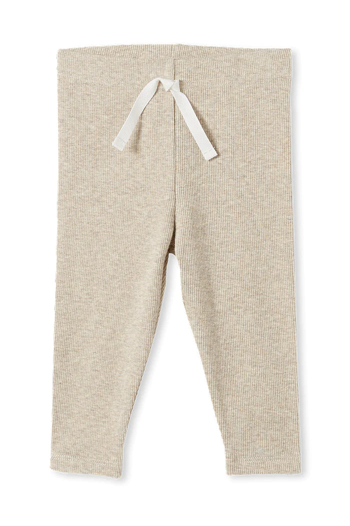 Milky Rib Baby Pant - Natural Marle