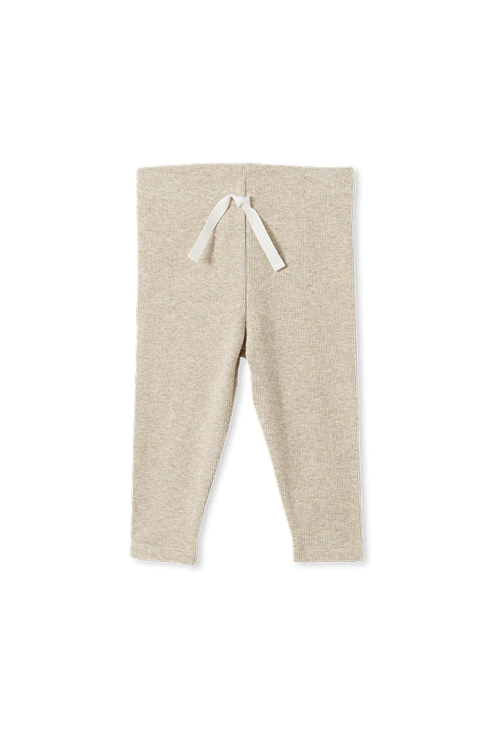 Milky Rib Baby Pant - Natural Marle