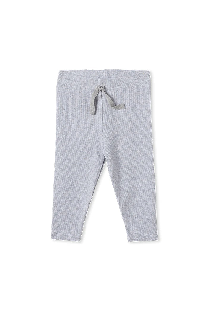Milky Rib Baby Pant - Silver Marle