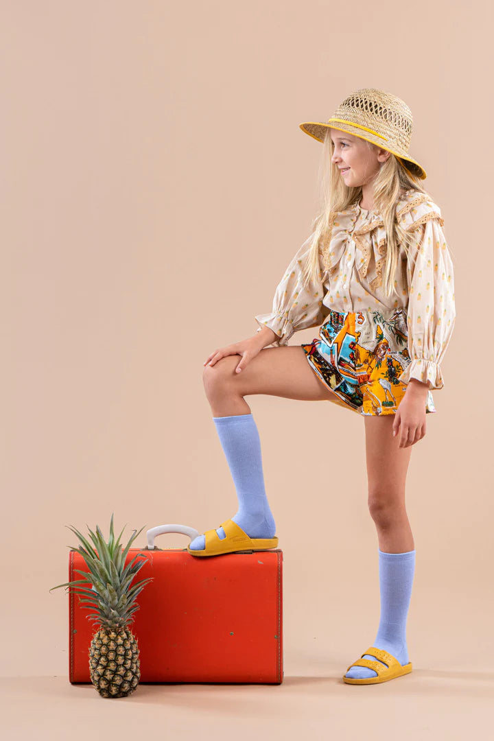 Dougal Pineapple Frill Shirt - Peach