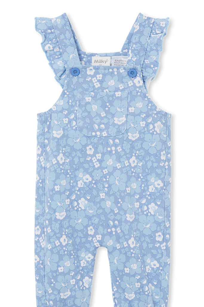 Milky Bluebell Frill Overall - Cornflower