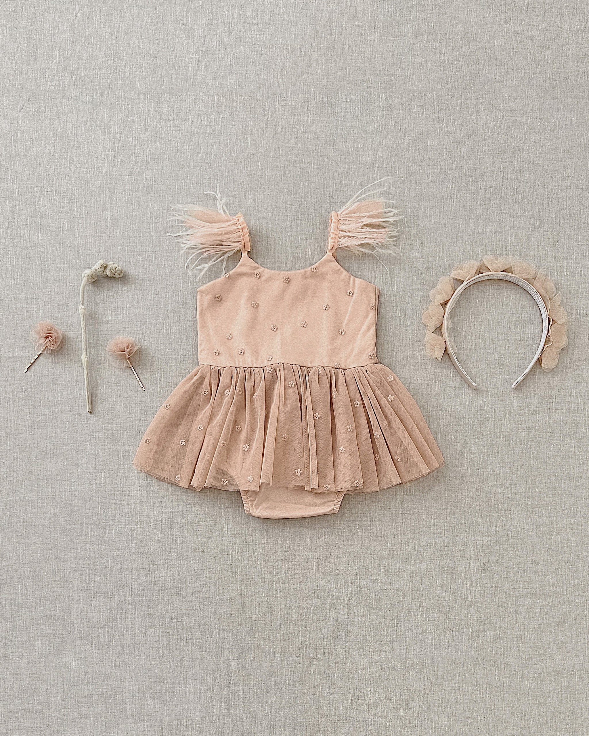 Nora Lee Poppy Tutu Onepiece - Dusty Rose