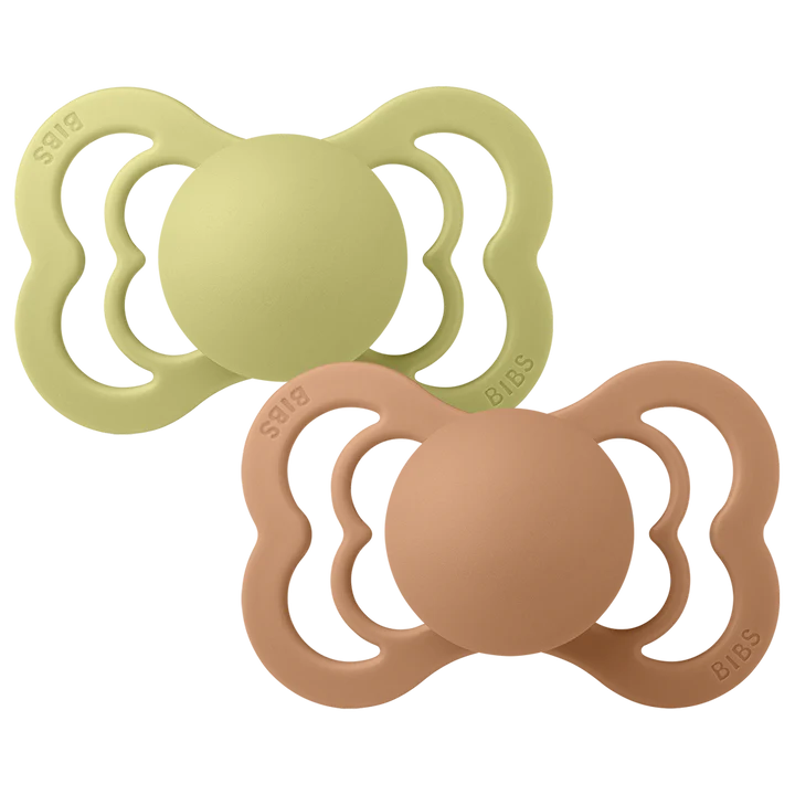 Bibs Pacifier 2 Pack Supreme - Symmetrical Latex - Meadow/Earth