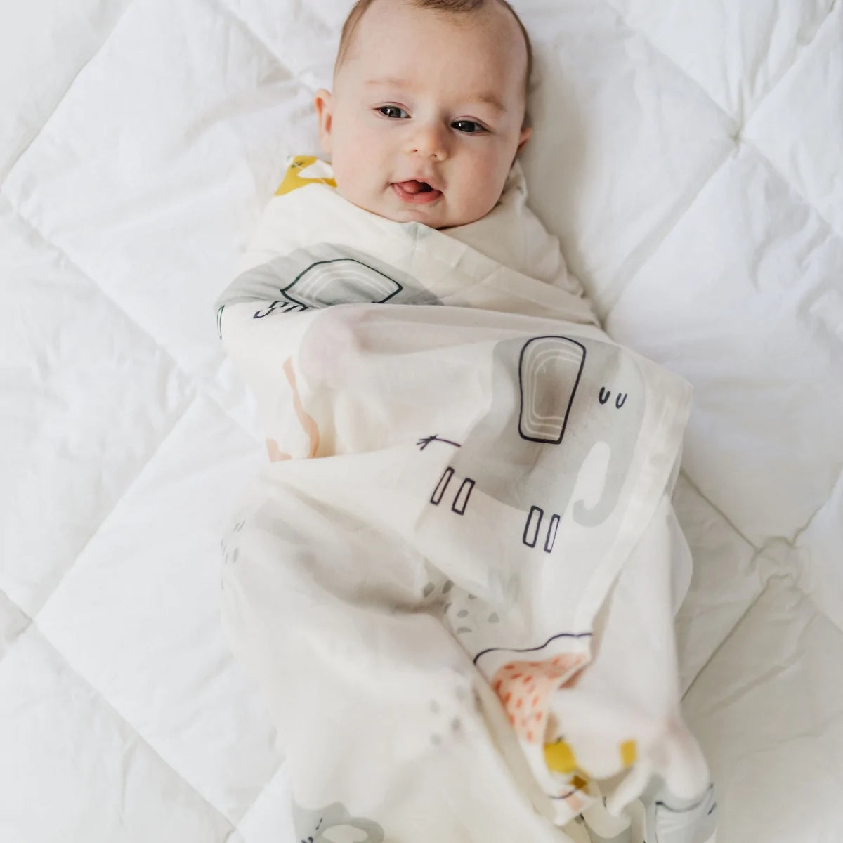 Di Lusso Eddie Elephants Muslin Wrap