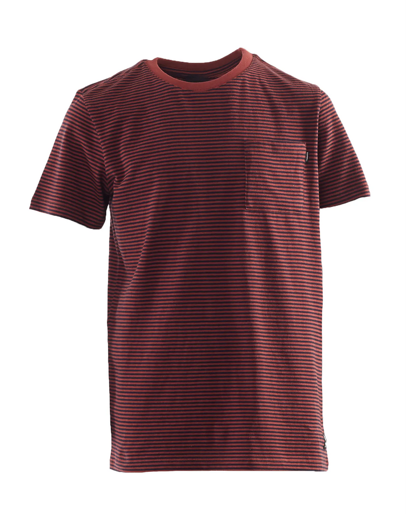 St Goliath Pocket Stripe Tee - Crimson