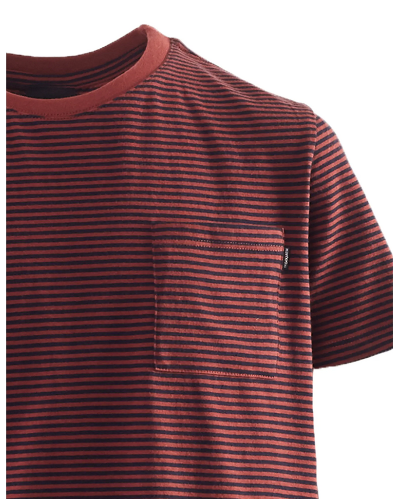 St Goliath Pocket Stripe Tee - Crimson