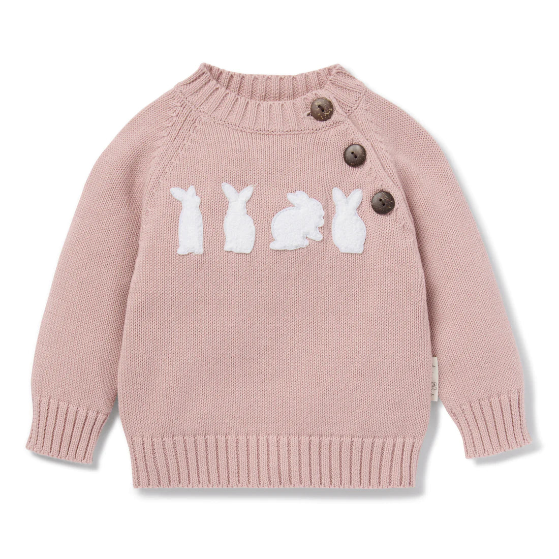 Aster & Oak Rose Bunny Knit Jumper - Rose