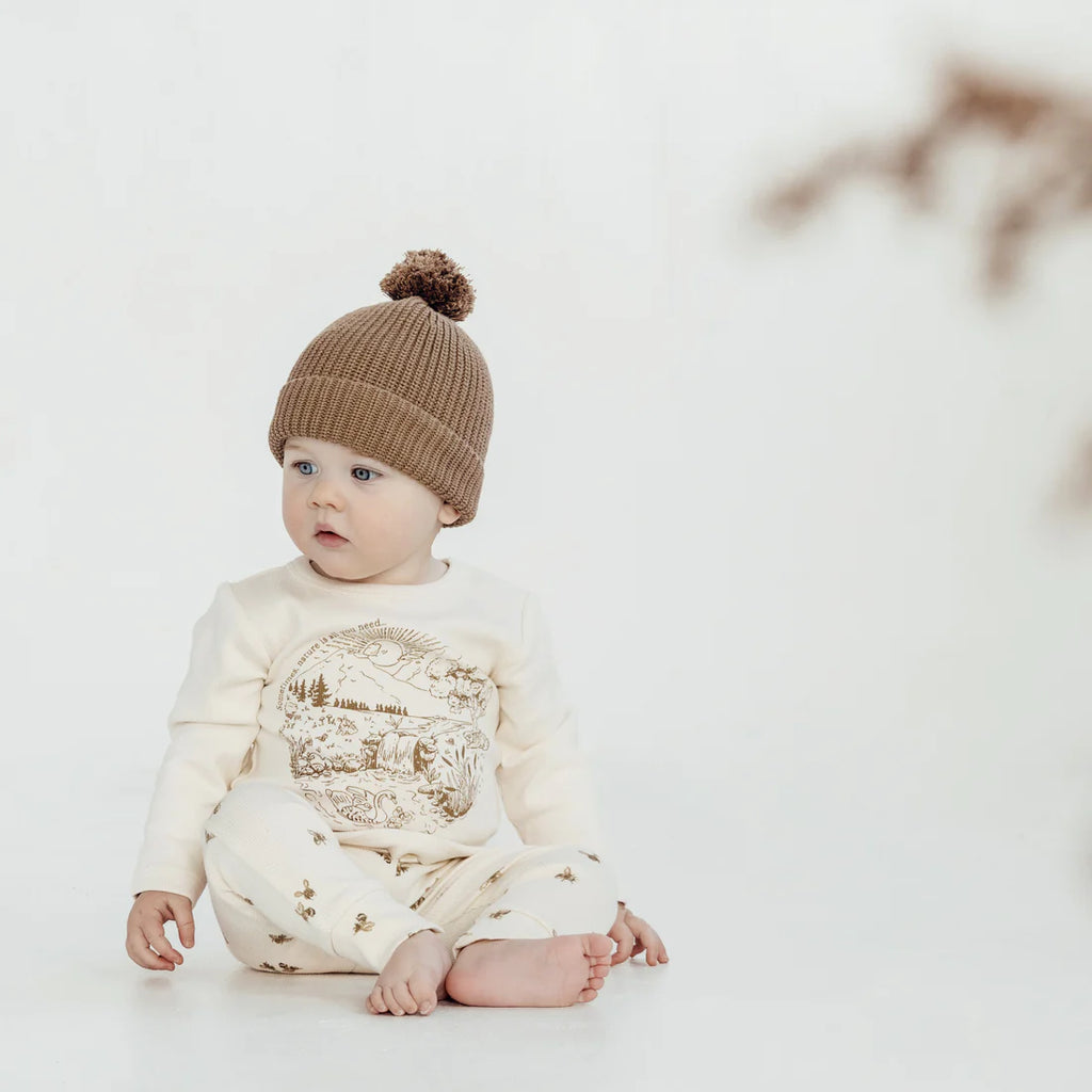Aster & Oak Bee Luxe Rib Legging - Natural